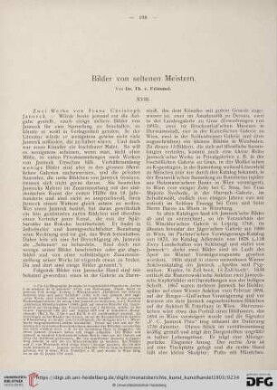 3: Bilder von seltenen Meistern, 18, Zwei Werke von Franz Christoph Janneck