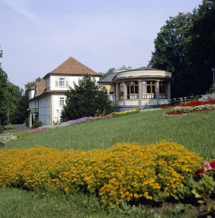 Bad Liebenstein. Park an der Wandelhalle. Östliches Rondell von Südosten