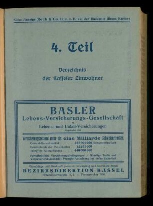 Verzeichnis der Kasseler Einwohner