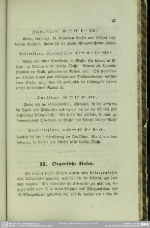 II. Organische Basen