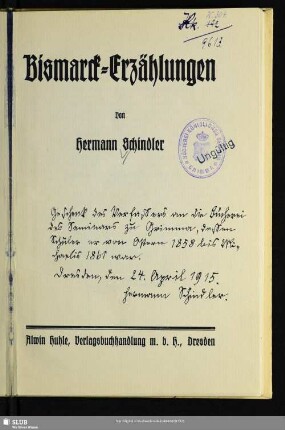 Bismarck-Erzählungen