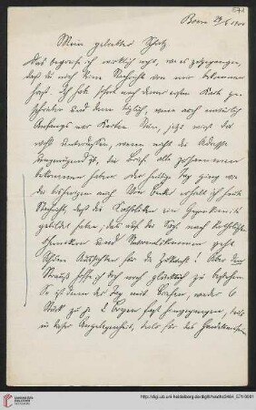 Heid. Hs. 3484,571: Brief von Eberhard Gothein an Marie Luise Gothein