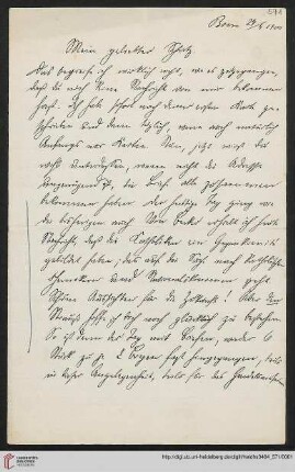 Heid. Hs. 3484,571: Brief von Eberhard Gothein an Marie Luise Gothein