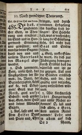10. Nach geendigter Theurung. - 14. Danklied für den Sonnenschein nach langem Regen.