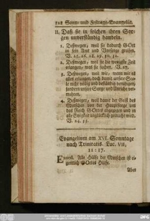Evangelium am XVI. Sonntage nach Trinitatis. Luc. VII, 11 - 17.