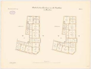 Katholisches Pfarrhaus, Breslau: Grundriss 1. Obergeschoss 2. Obergeschoss 1:100