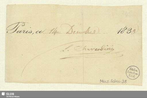 38: Autogramm Luigi Cherubini - Mus.Schu.38