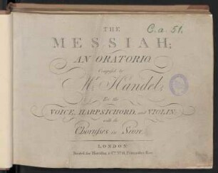 The Messiah : an oratorio