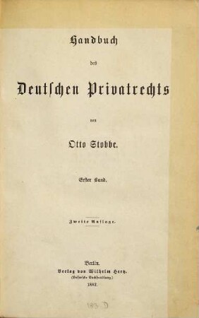 Handbuch des deutschen Privatrechts, 1