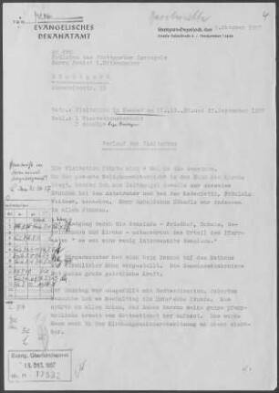 Kemnat: Visitationsbericht mit Pfarrbericht 1957