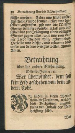 Betrachtung über die andere Verheissung