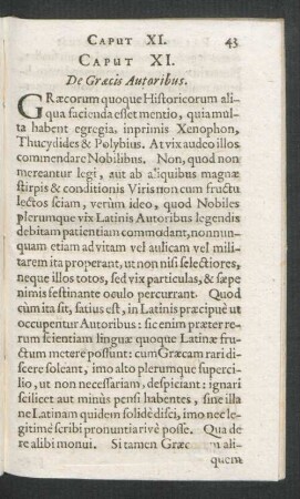 Caput XI. De Graecis Autoribus.