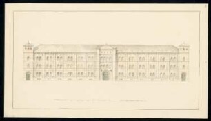 Kasernenfassade Monatskonkurrenz Dezember 1834: Aufriss Hauptansicht; Maßstabsleiste