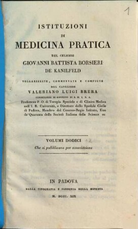 Istituzioni di medicina pratica, 12