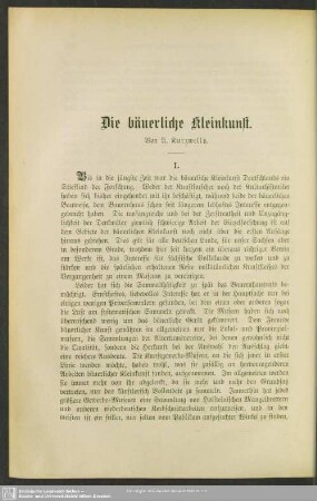 Die bäuerliche Kleinkunst