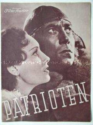 Filmzeitschrift zu dem deutschen Spielfilm "Patrioten"