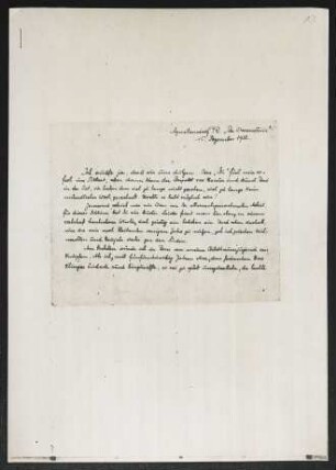 Brief von Gerhart Hauptmann an Fritz Klimsch