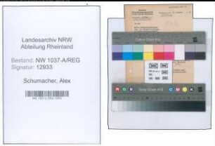 Entnazifizierung Alex Schumacher , geb. 23.10.1899 (Landesinspektor)