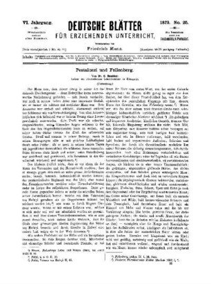Pestalozzi und Fellenberg : (Fortsetzung)