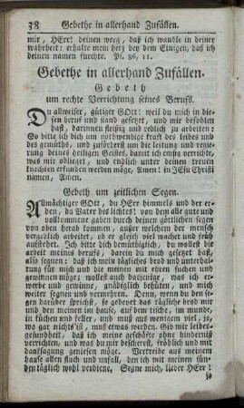 Gebethe in allerhand Zufällen.