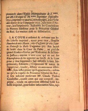 Extrait Des Registres De Parlement. Du vingt-huit Septembre mil sept cent cinquante-deux