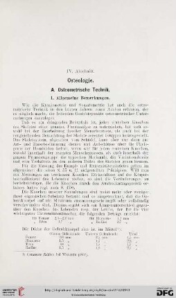 IV. Abschnitt: Osteologie