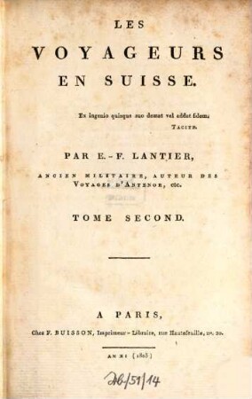 Les voyageurs en Suisse, 2