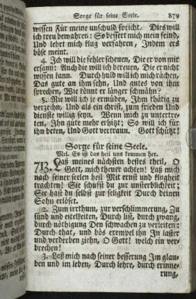Sorge für seine Seele.