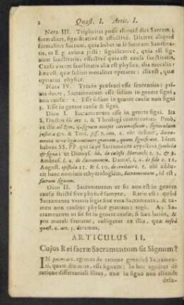 Articulus II. Cuius Rei sacrae Sacramentum sit Signum?