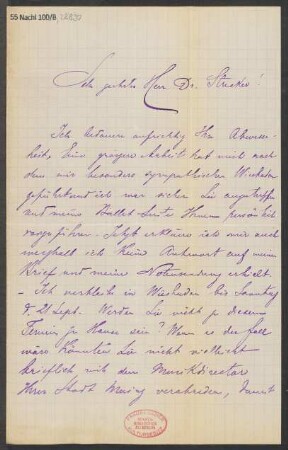Brief an B. Schott's Söhne : 13.09.1895