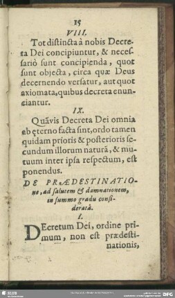 De Praedestinatione, ad salutem et damnationem, in summo gradu considerata