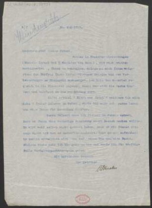 Brief an Karl Klindworth : 30.05.1913