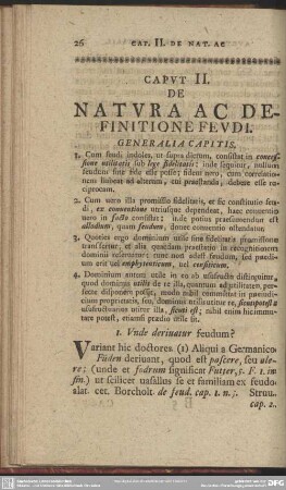Caput II. De Natura Ac Definitione Feudi