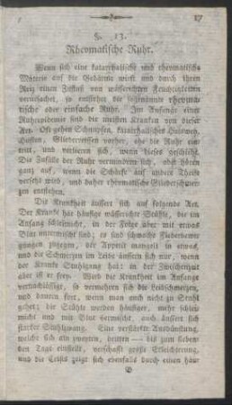 §. 13. Rheumatische Ruhr