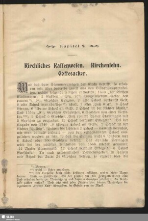 Kapitel 9. Kirchliches Kassenwesen. Kirchenlehn. Gottesacker