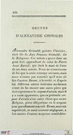 Oeuvre d’Alexandre Grimaldi