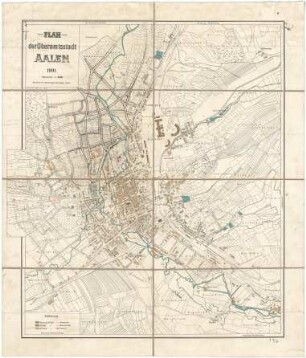 Fischer, Theodor; Aalen (Baden-Württemberg); Baulinienplan - Stadtplan