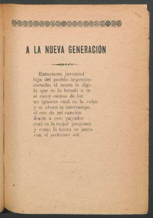 A la nueva generación