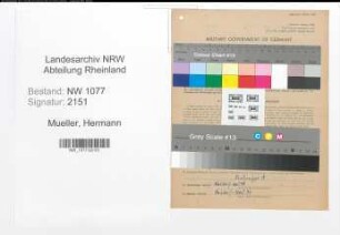 Entnazifizierung Hermann Mueller , geb. 11.01.1909 (Polizist)