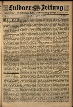 Erste Ausgabe vom Donnerstag, den 07. Juli 1898.