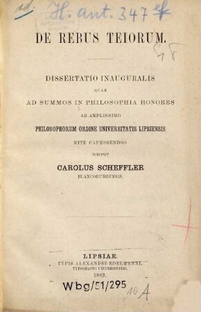De rebus teiorum