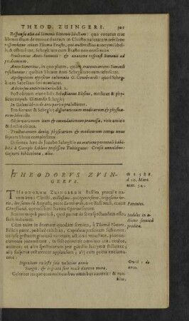 Theodorus Zuingerus.