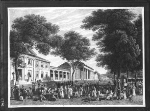 Baden-Baden Kurhaus Promenade Konversationshaus Stich Carl Ludwig Frommel (1830)