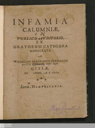 Infamia Calumniæ