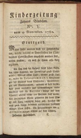 Nro. V. vom 4. November 1782
