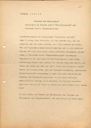 [W136]: Zwischen den Erinnerungen. : Anmerkungen zu Christa Wolfs "Kindheitsmuster" und Annemarie Auers "Gegenerinnerung"