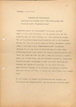 [W136]: Zwischen den Erinnerungen. : Anmerkungen zu Christa Wolfs &quot;Kindheitsmuster&quot; und Annemarie Auers &quot;Gegenerinnerung&quot;