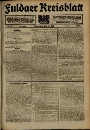Ausgabe vom Donnerstag, den 23. Juli 1914.