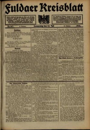Ausgabe vom Donnerstag, den 23. Juli 1914.