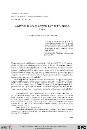 Wędrówki młodego Caspara Davida Friedricha : Rugia